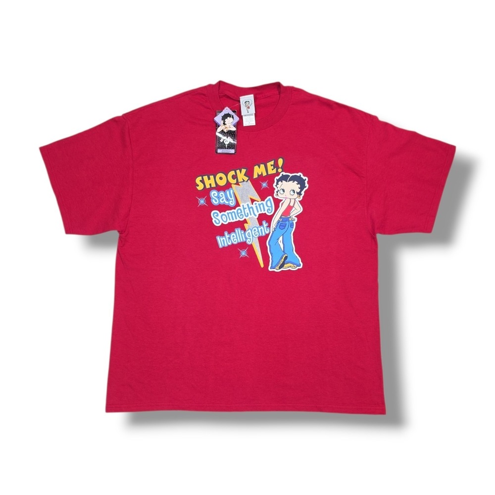Vintage 2004 Betty Boop Big Print Red T-Shirt Size XL King's Features NWT